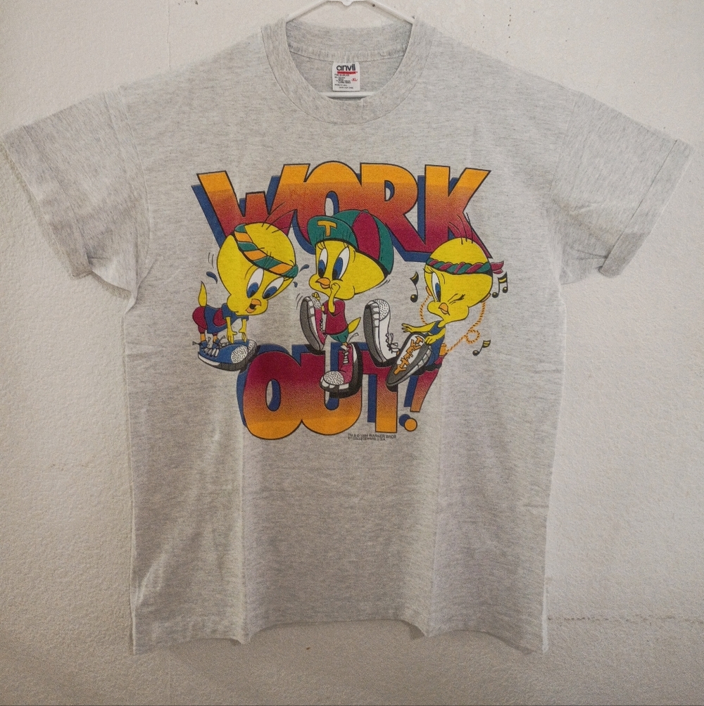 Vintage Tweety Bird Work Out Tee Shirt